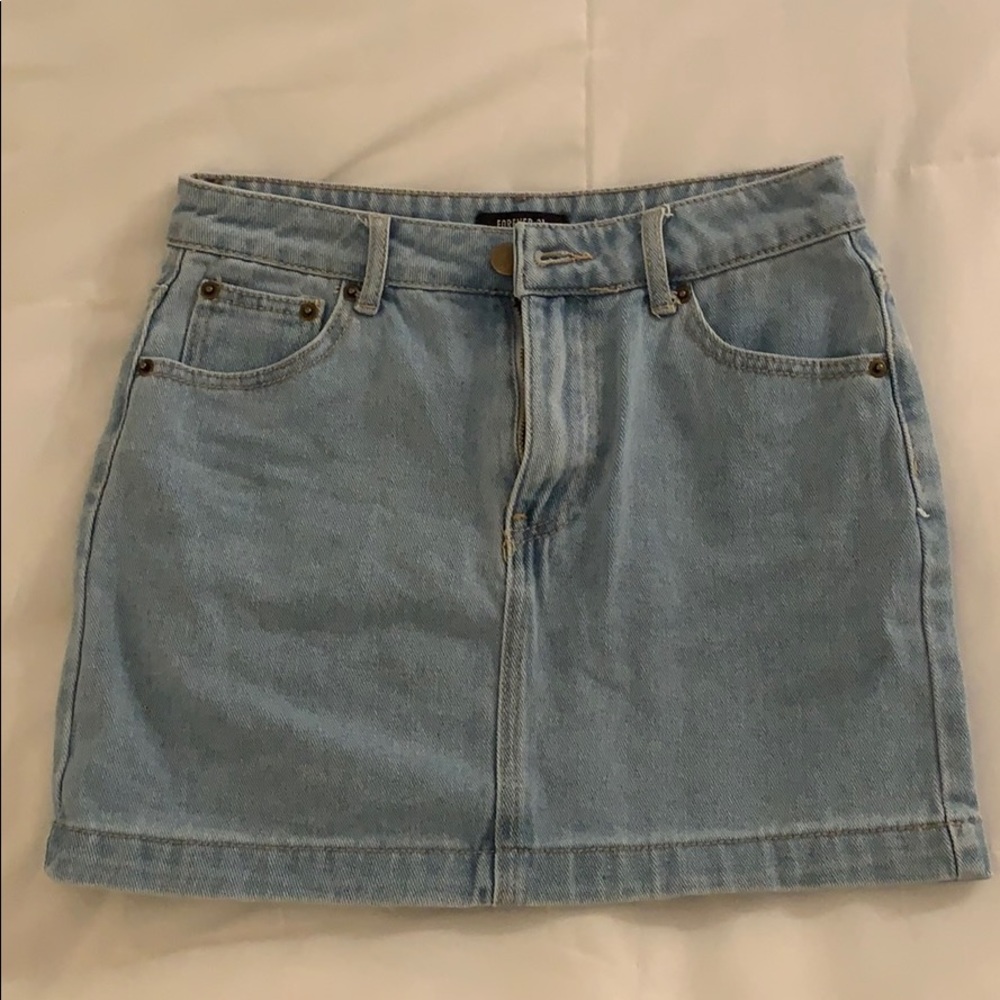 Forever 21 light wash denim skirt
